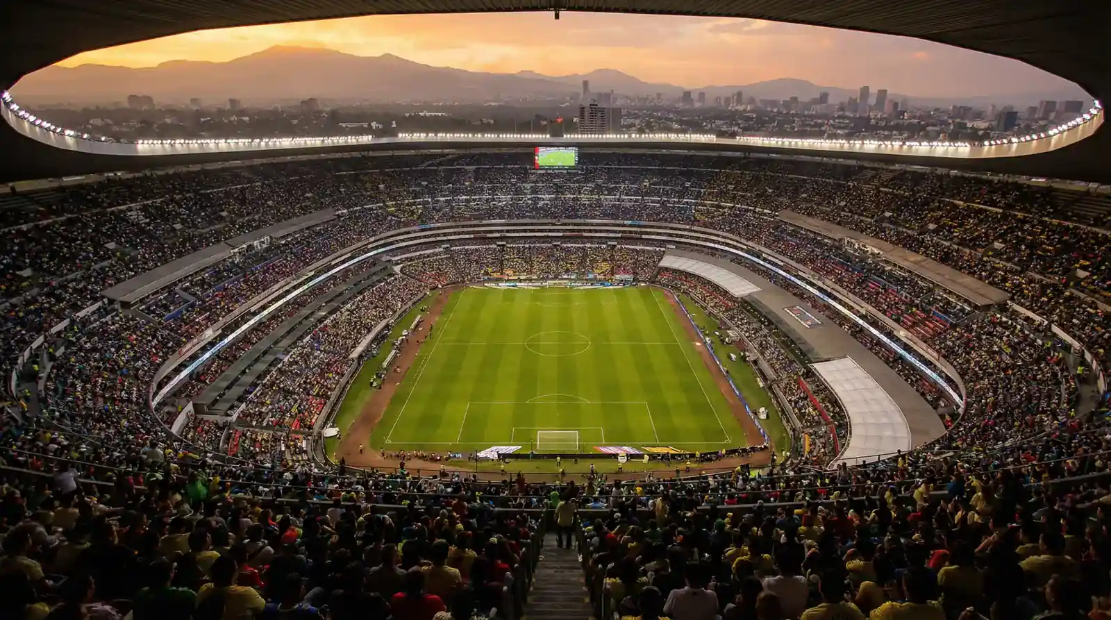 Estadio Azteca i gCathair Mheicsiceo, staid oscailte Chorn an Domhain 2026