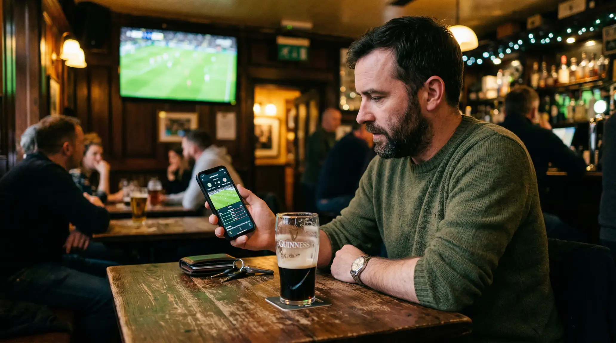 Geallaire ag féachaint ar chorrlach ar ghléas soghluaiste le corrlach codánach do Chorn an Domhain 2026