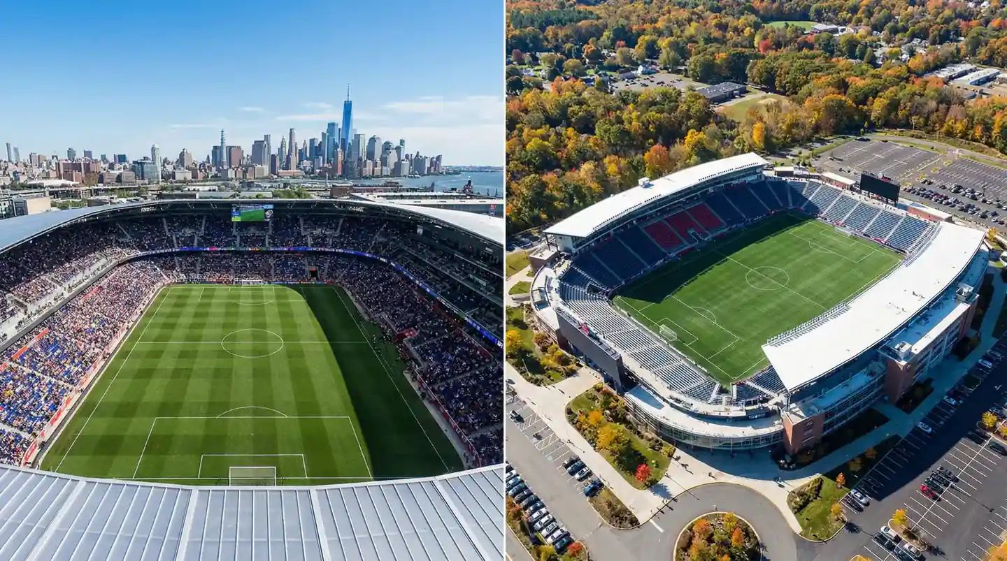 MetLife Stadium i Nua Eabhrac agus Gillette Stadium i mBostún do Chorn an Domhain 2026